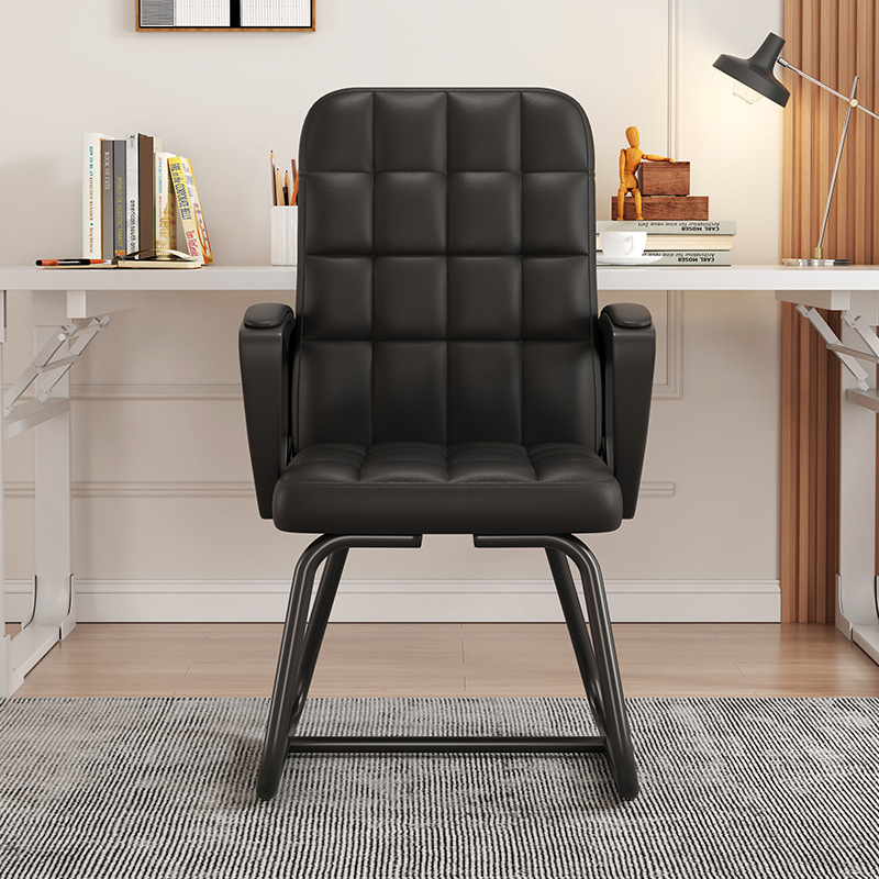 Silla de oficina Silla de Mahjong Silla de sala de conferencias simple Silla de arco de Casa Silla de computadora taburete de respaldo de larga duración negro