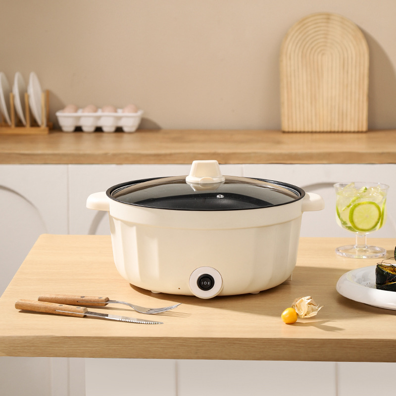 Manufacturer's Ready-Made Household Cooking Electric Double-Eared Pot Student Dormitory High-Power Steaming and Cooking All-In-One Dormitory Electric Hot Pot
