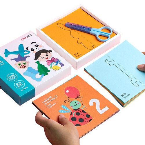 Deli children's paper-cut wholesale cardboard handmade paper entry set colorful paper-cut special paper kindergarten baby