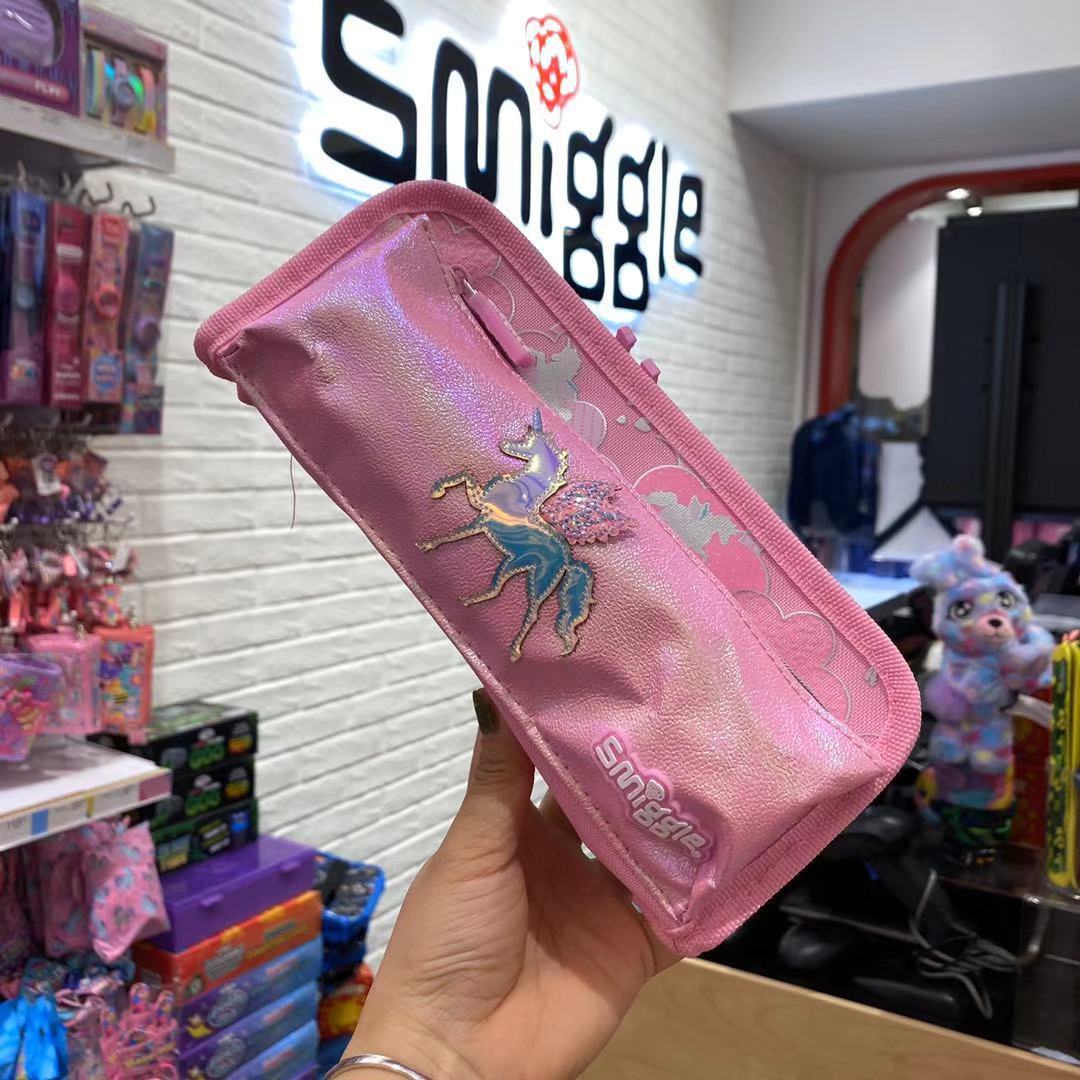 New Smiggle Double-Layer Beaded Unicorn Multi-Function Storage Pen Case Student Supply Box Gift
