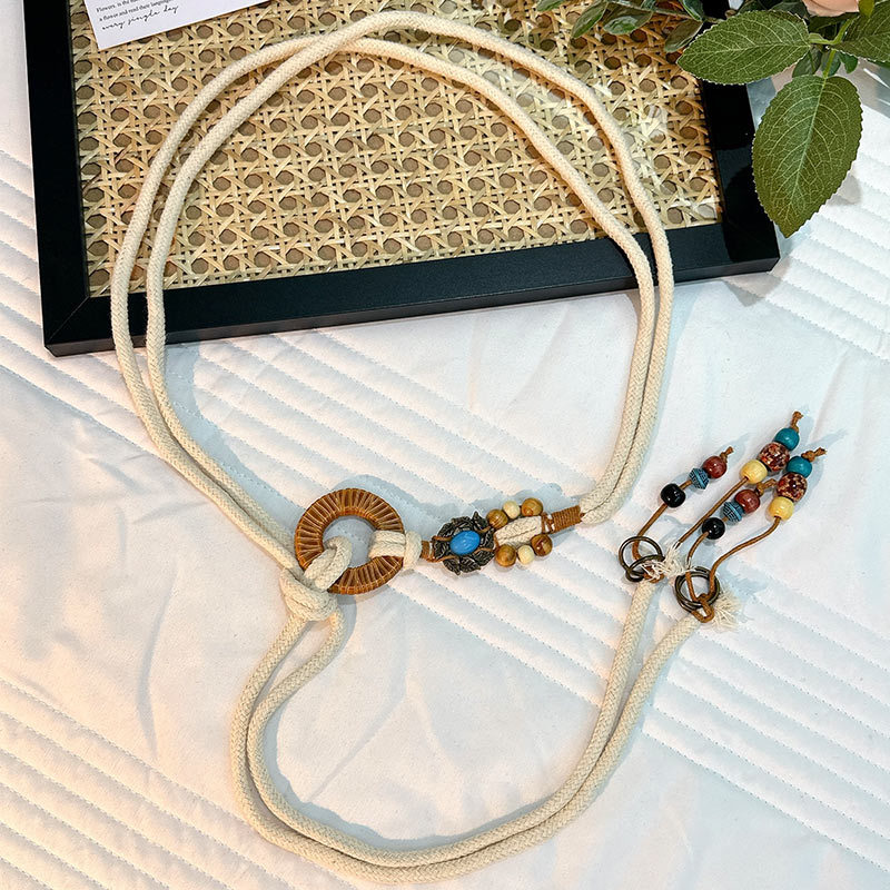 Cuerda de la cintura popular Bohemia tejida cuerda de cáñamo cadena de la cintura cinturón delgado vestido del todo-fósforo de las mujeres joyería transfronteriza al por mayor