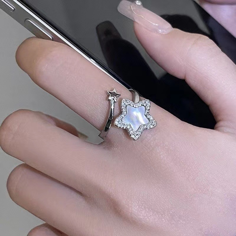 Vintage Style Star Ring For Women Niche Design Open Adjustable_voghion.com