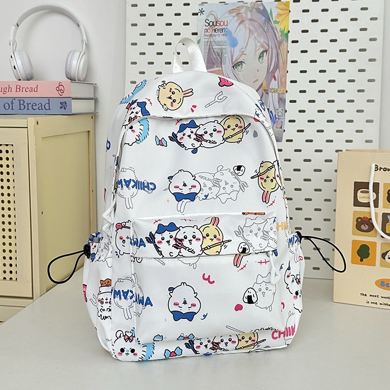 Japanese-style cartoon print cute two-dimensional backpack for elementary, middle, and high school girls, large-capacity school storage bag