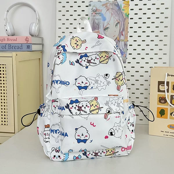Japanese-style cartoon print cute two-dimensional backpack for elementary, middle, and high school girls, large-capacity school storage bag