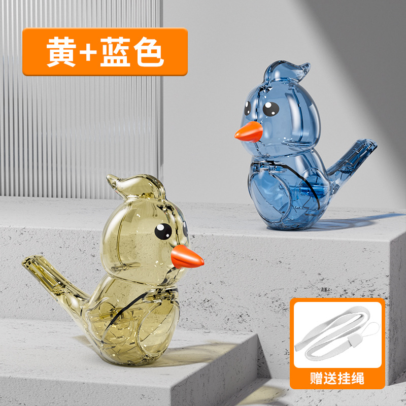 [투명 블루 + 옐로우] 휘파람 물 새 보내기 끈