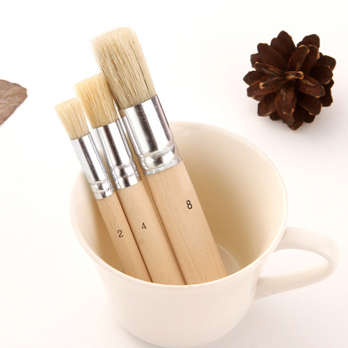 3 packs of pig hair hollow template brushes painting template tools oil painting acrylic watercolor non-shedding art supplies