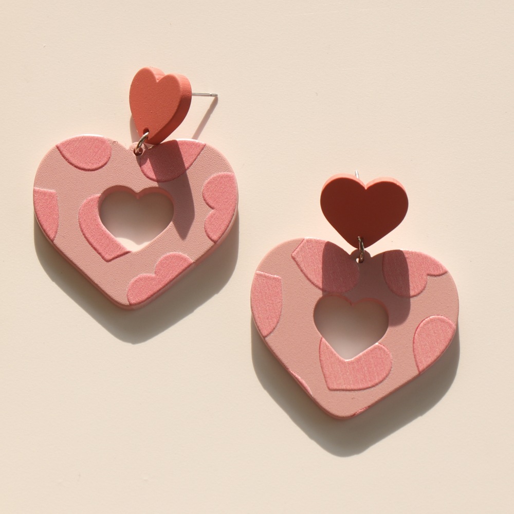 1 Pair Quantity Cute Letter Heart Shape Duck Soft Clay Women'S Drop Earrings