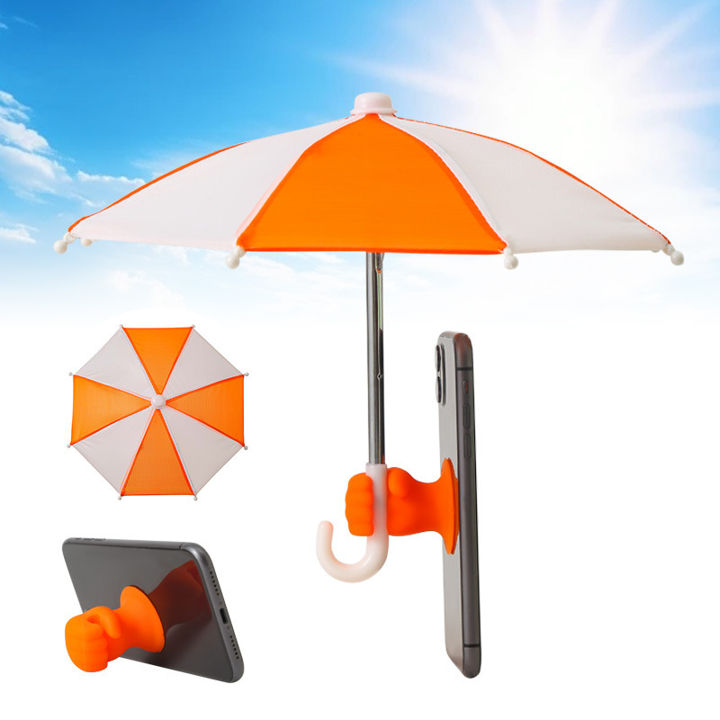 New Mini Cute Small Umbrella Outdoor Cycling Silver Glue Sunshade Convenient Bracket Windproof Rainproof Sunny and Rainproof Dual-use