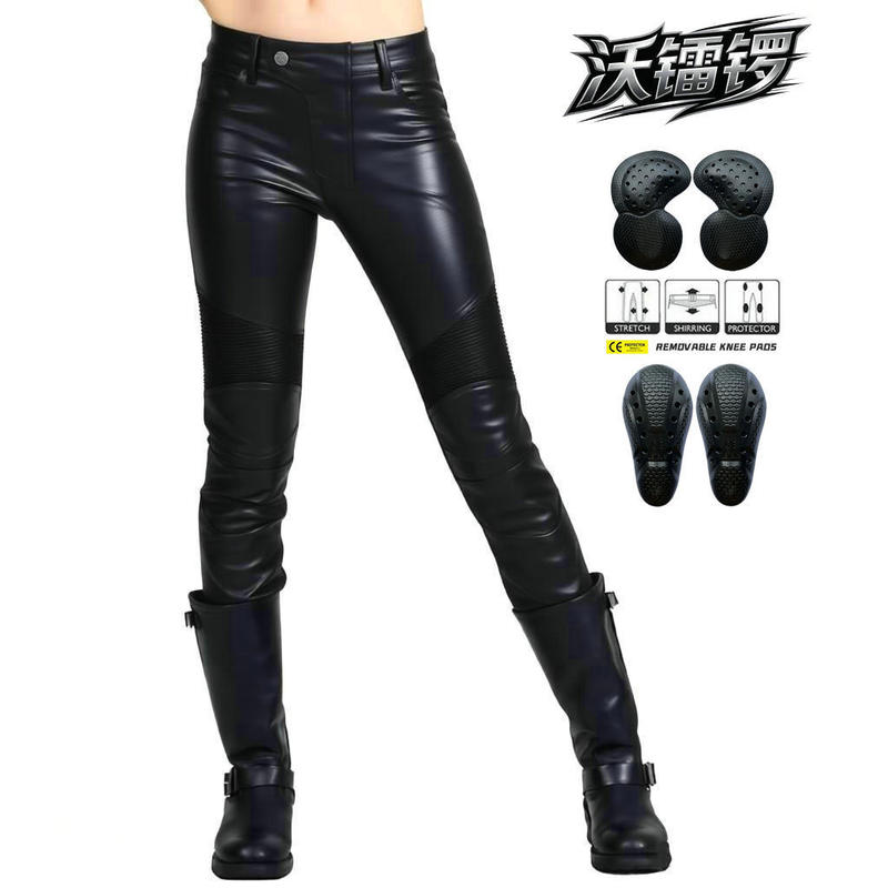 VOLERO Motorcycle Riding Pants Women's Casual Retro Bike Fall-proof Pants Knight Windproof Pants Slim-fit Leather Pants VOLERO Motorcycle Riding Pants Women's Casual Retro Bike Fall-proof Pants Knight Windproof Pants Slim-fit Leather Pants
