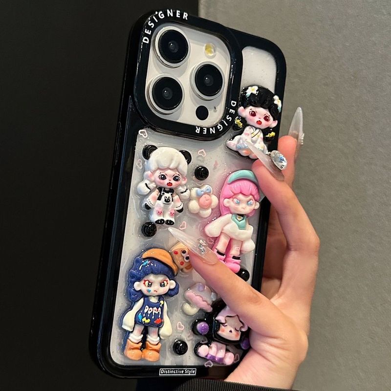 Black Frame Stereo Dora Suitable for iPhone15promax Phone Case Apple 14 New 13 Silicone 12 Set 11 Black Frame Stereo Dora Suitable for iPhone15promax Phone Case Apple 14 New 13 Silicone 12 Set 11