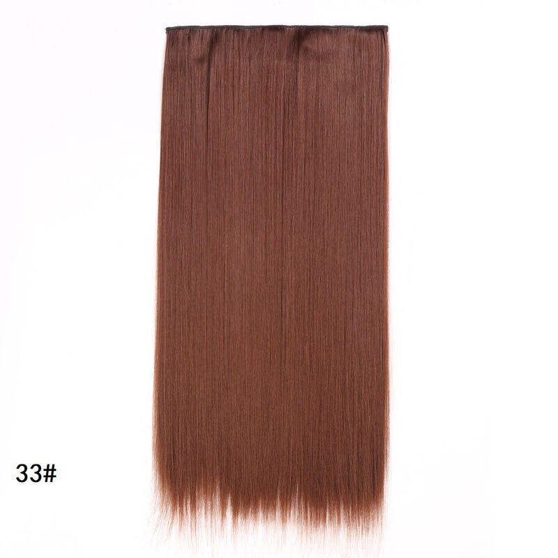 ヨーロッパとアメリカの女性用ウィッグ、ロングストレートヘアエクステ、ワンピース5クリップウィッグ、クリップヘア、化学繊維ヘアカーテン、工場直販|undefined