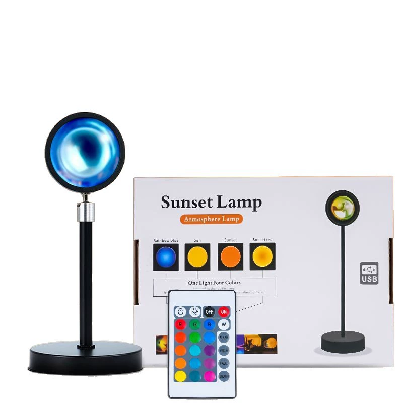 Плавающая настольная лампа из металла с LED-подсветкой, проектор закат, RGB пульт, роскошный стиль
