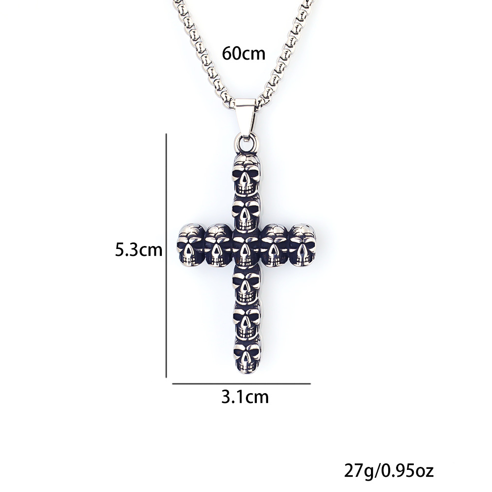 Stainless Steel Skull Anchor Pendant Necklace For Men And Women_voghion.com