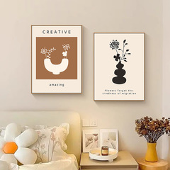 北歐奶油風客廳裝飾畫抽象藝術花瓶臥室擺畫馬蒂斯風餐廳掛畫
