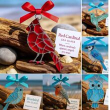 ���Q��Ȥ��Handmade Sea Glass Bird Ornament�ֹ��������B���b�