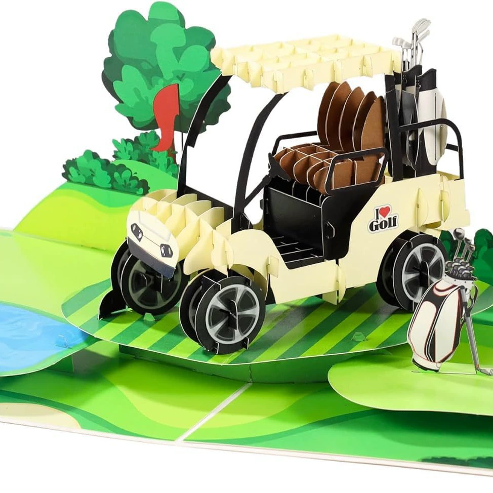 Трансграничная 3D стерео поздравительная открытка Advanced Sending Golf Space Creative Card Отправить друзей мужского и женского пола на день рождения свежий