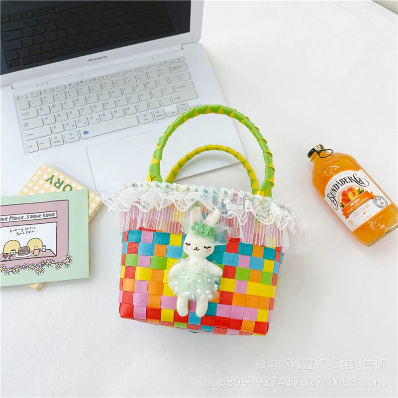 Storage system, small basket, woven small bag, handheld beach shoulder bag