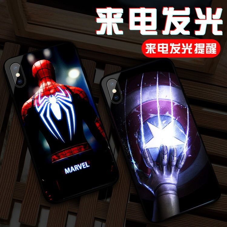 Apple 14Pro Mobile Phone Case Iphone13 Incoming Call Glow 12Pro Spider-Man 16 Men's Model 15 New Model 17 Suitable
