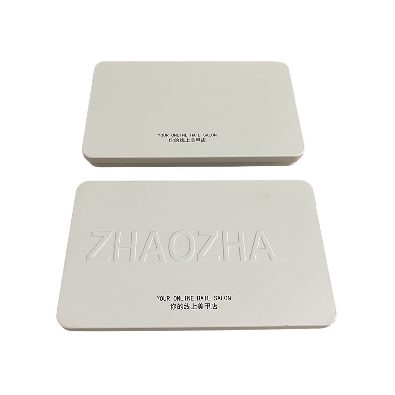 145*90*15mm穿戴甲卡片收纳盒礼品盒两片装美甲片米白色马口铁盒