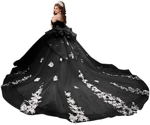 Vestido de noche francés de un solo hombro, nuevo banquete de cumpleaños transfronterizo, vestido de noche, lazo grande, cola larga