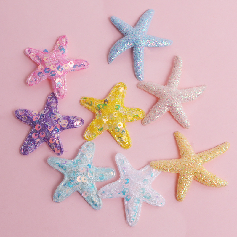 Ultrasonic Accessories Cartoon Starfish Glitter DIY Handmade Hair Accessories Headdress Semi-finished Products Garment Bag Accessories Material Ultrasonic Accessories Cartoon Starfish Glitter DIY Handmade Hair Accessories Headdress Semi-finished Products Garment Bag Accessories Material