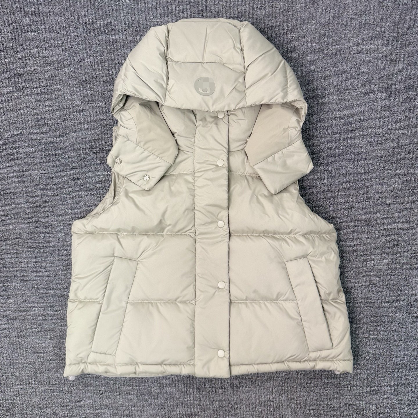 Lulu-style four-panel down vest, autumn and winter puffer hooded jacket, women's short yoga jacket