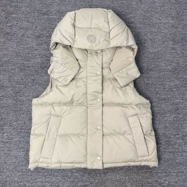 Lulu-style four-panel down vest, autumn and winter puffer hooded jacket, women's short yoga jacket