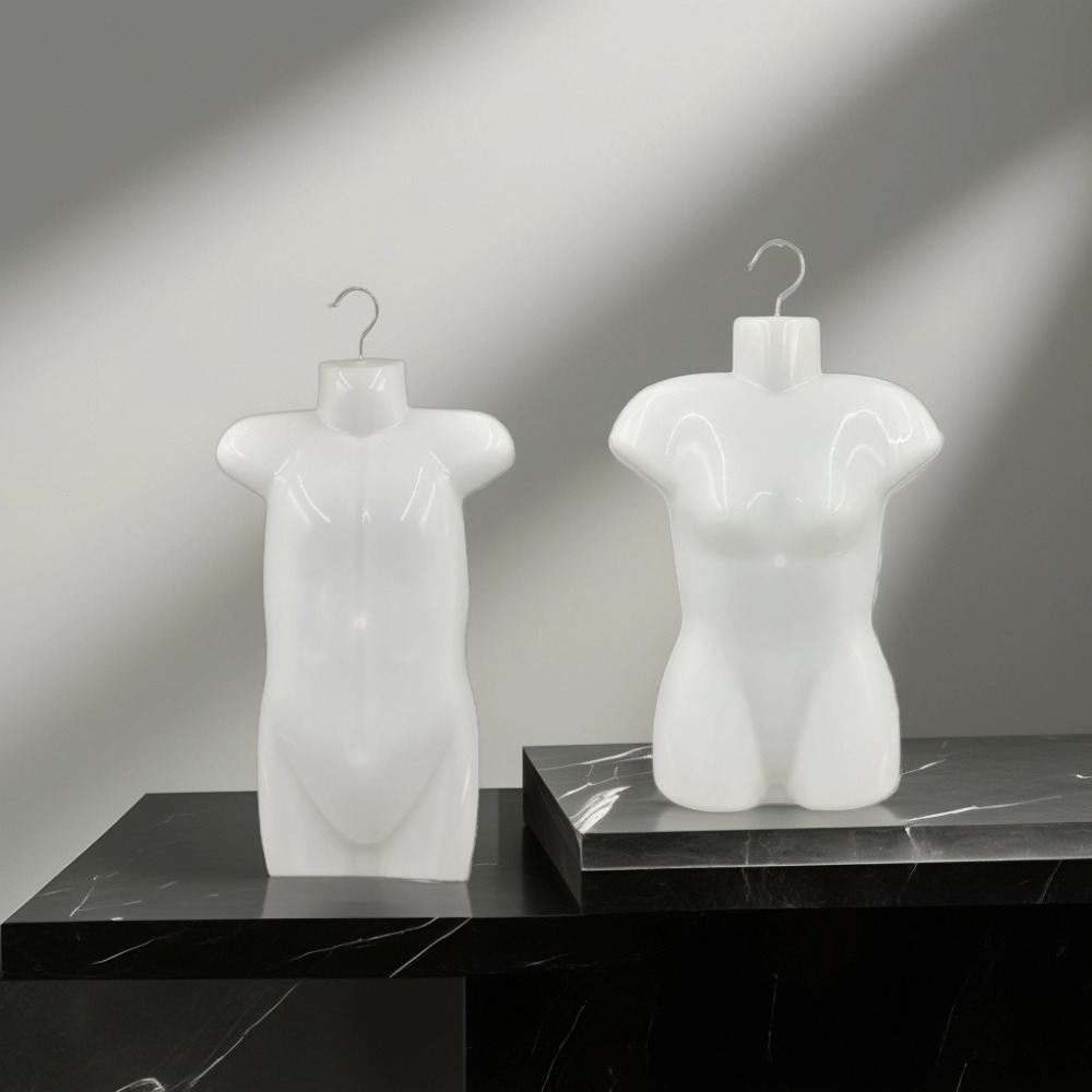 Mujer de medio cuerpo modelo de plástico película tienda de ropa maniquí ropa accesorios de exhibición con gancho soporte de exhibición Hanfu image 5