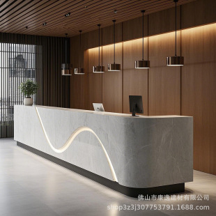 Acrylic Artificial Stone Reception Desk Manufacturer Wholesale Foreign Trade Processing Reception Special-Shaped Front Desk Countertop