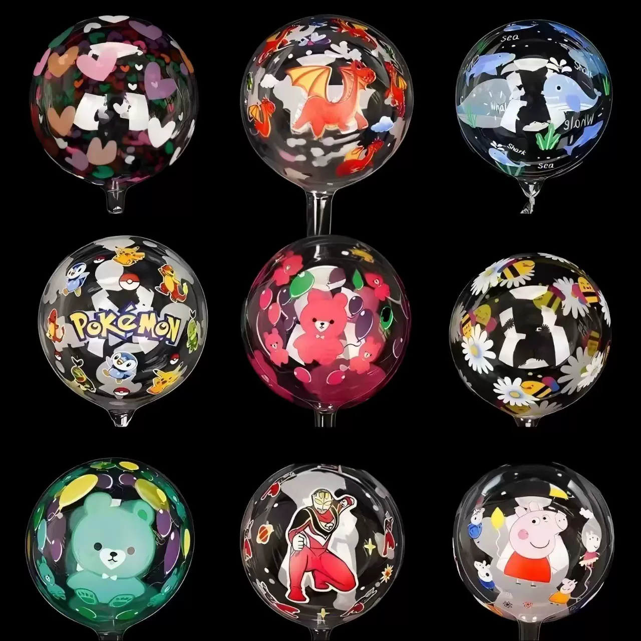 24寸印花波波球飘空飞天章鱼节日生日派对印花球卡通