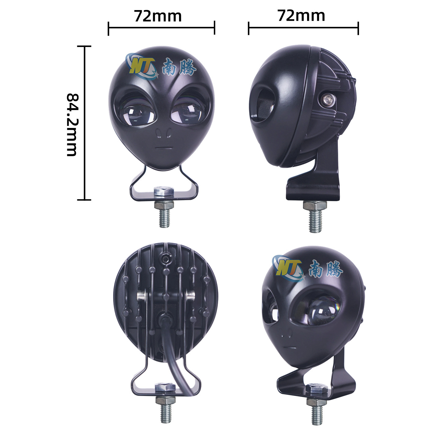 Motocicleta extraterrestre lámpara eléctrica lámpara de luz super brillante led faro frontal explosión parpadeante luz de paso alto pavimentación