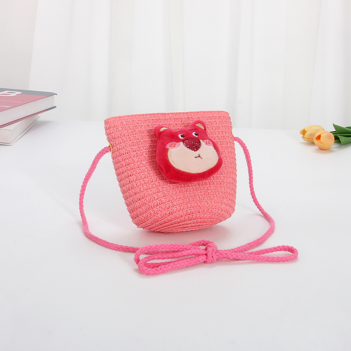 가죽파우더백 - 딸기곰