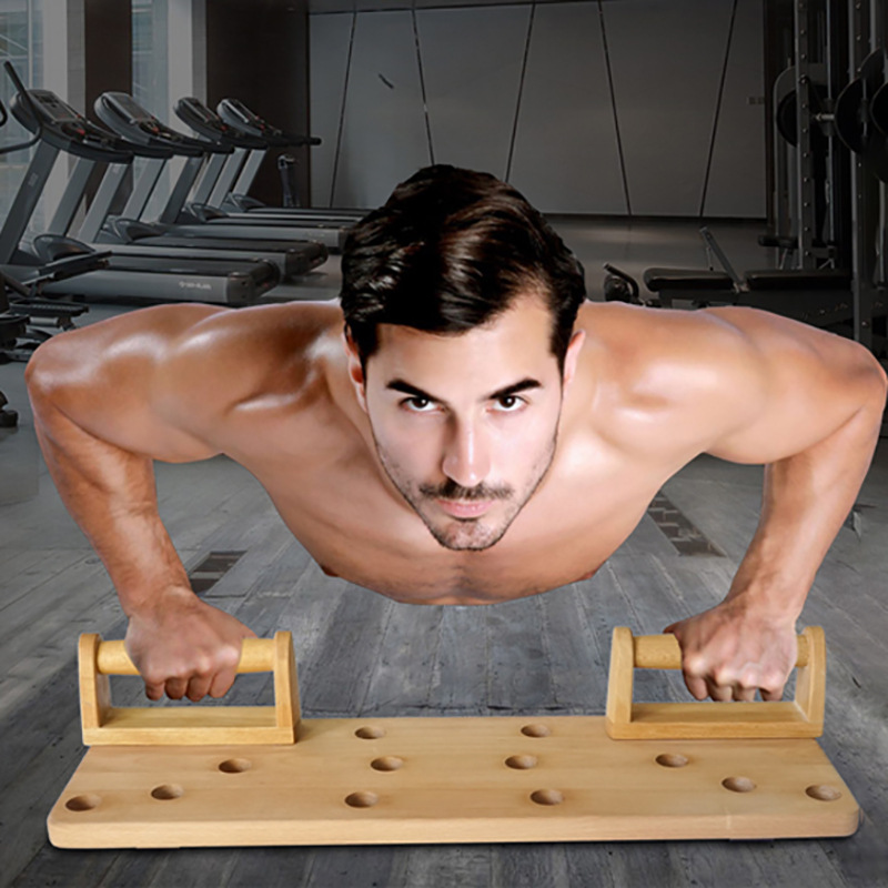 madera abdominal músculo pectoral equipo de entrenamiento brazo tablero de entrenamiento de flexiones casero tablero de entrenamiento de flexiones combinación tablero de madera fitness