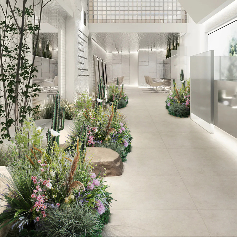 Gran planta suave decoración paisaje jardín flores y plantas decoración hotel restaurante esquina jardín paisaje traje simulación Reed paja montón