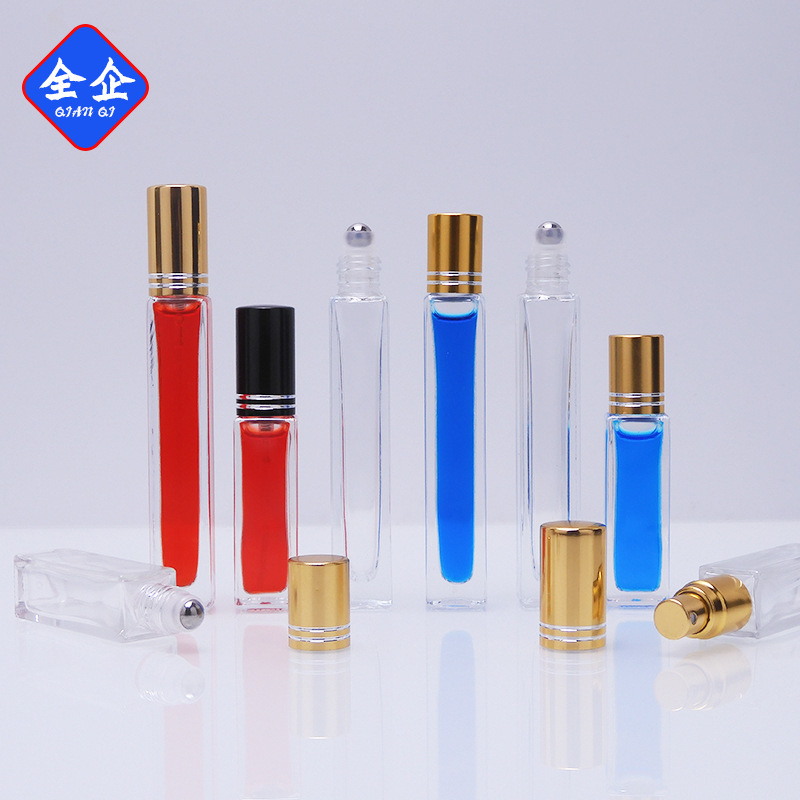 香水瓶 3ml5ml10ml 小さな正方形のガラス瓶 ローリングボールボトル ローリングボールボトル スプレーボトル|undefined