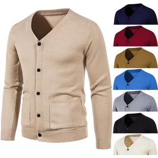 Knitted Knitwear Men's Spring New Thin Outer Wear Men's Cardigan Knitted Knitwear 2022 Spring & Fall Color Knitwear Jacket