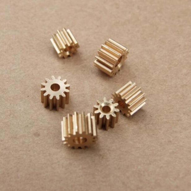 铜齿轮高金属齿轮0.5模 8/10/12齿2mm内径 电机齿轮紧配
