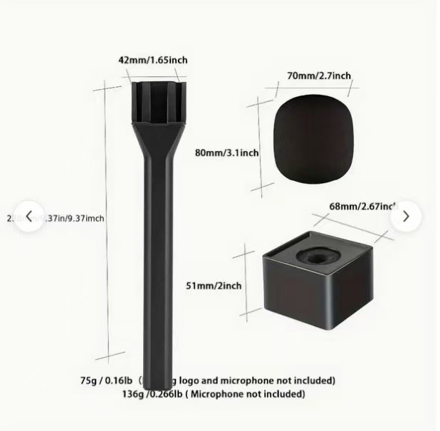 Interview stick + station logo [black flat style]