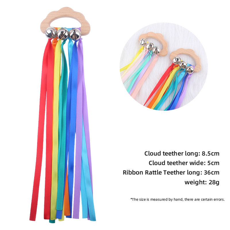 Bebé suministros de dibujos animados Beech nube teether bebé campana grande sacudir cinta Beech sonajero juguete