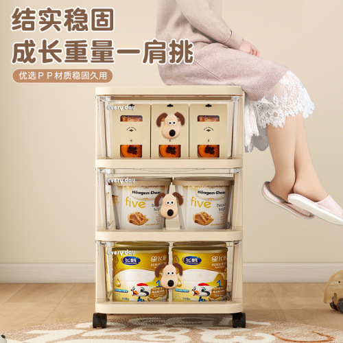 Household multi-layer plastic drawer-type transparent storage box snack storage box children's toy storage cabinet storage cabinet