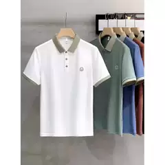 2025 new casual lapel embroidered polo shirt men's short sleeved t-shirt summer breathable t-shirt Paul shirt men