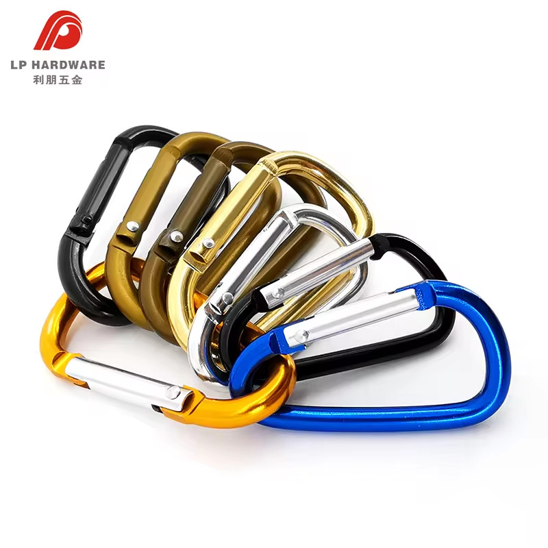 Carabiner No. 5 D-Shaped Aluminum Alloy Quick-Hook Buckle for Bags, Backpacks, Spring Hook Buckle, Water Bottle Buckle, Outdoor Carabiner