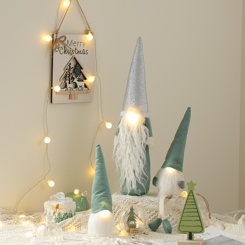 Nuevo muñeco de Papá Noel luminoso sin cara muñeca duende decoración de escritorio de Navidad regalos