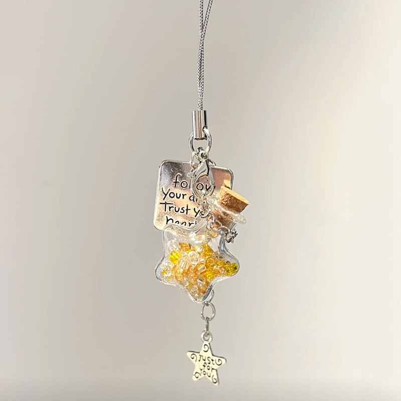 Artistic Fresh Lanyard Transparent Jellyfish Beaded Design Healing Series Phone Chain Anti-Lost Strap Best Friend Style_voghion.com
