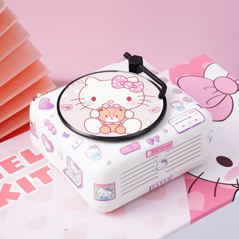 シナモンドッグレコードプレーヤー Bluetooth スピーカーかわいい小さなレトロミニオーディオ男の子の誕生日女の子の親友|undefined