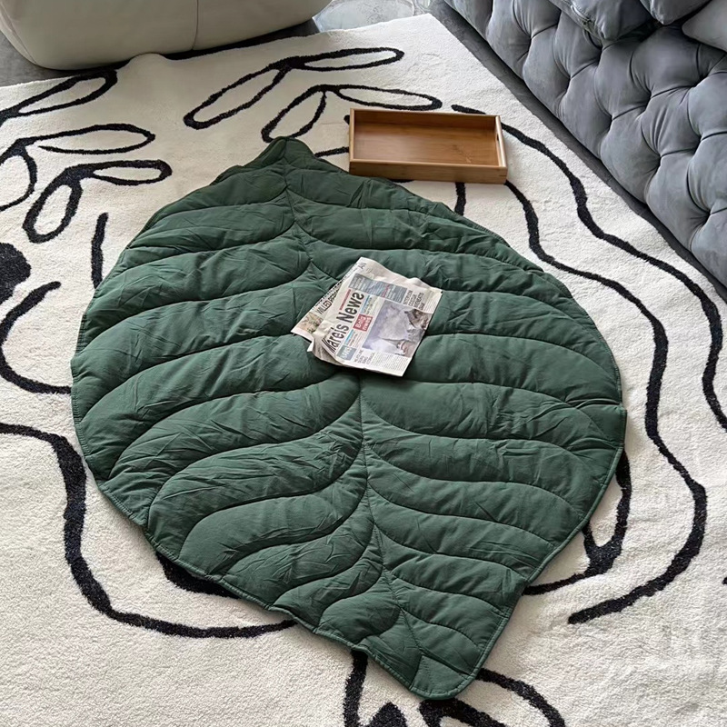 INS Estilo nórdico ginkgo hoja estera bebé de alta calidad Algodón gateando estera bebé niños Juego estera