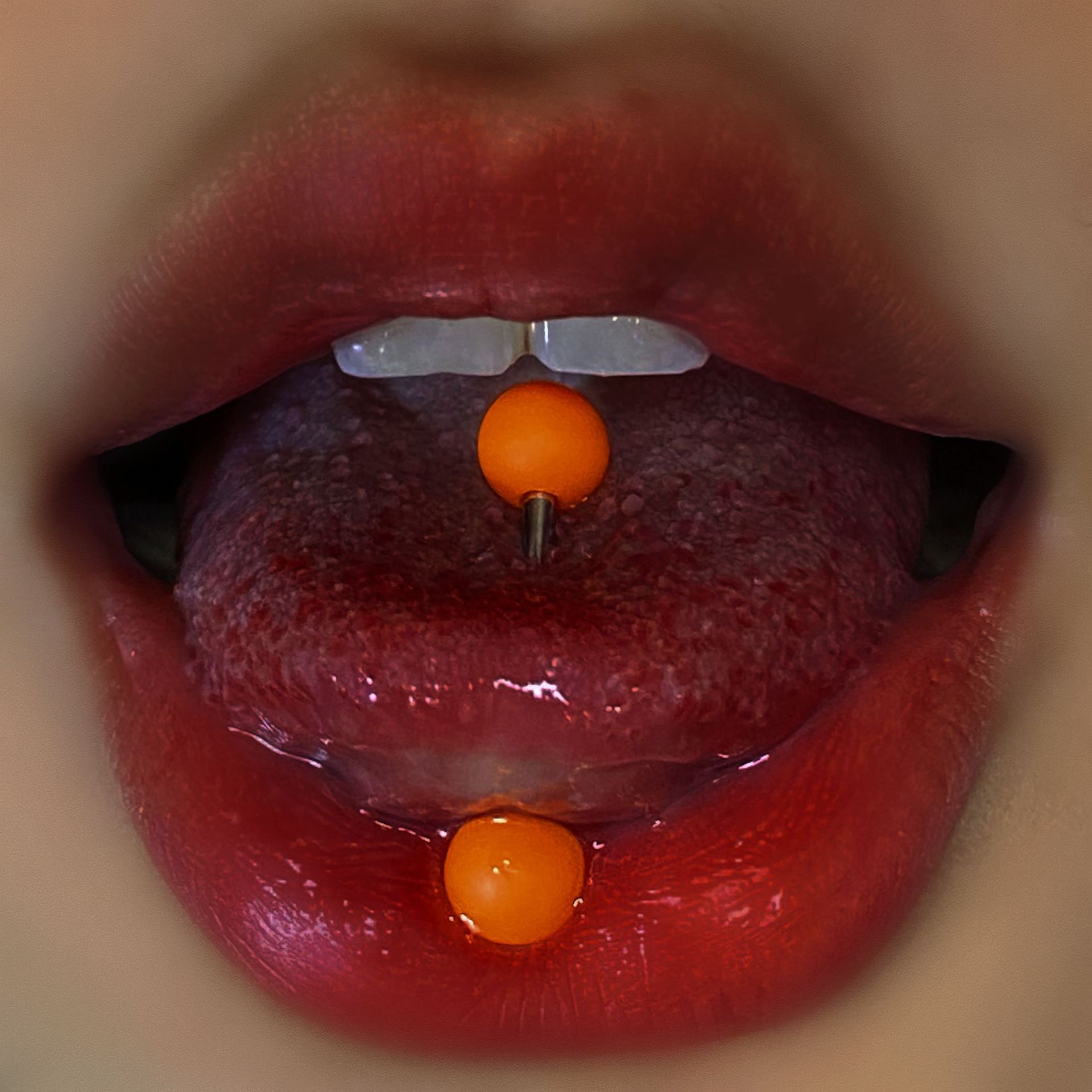 Labret piercing jewelry detail image