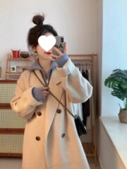赫本风大衣女春秋季2025新款气质小个子中长款毛呢外套感工厂厂家