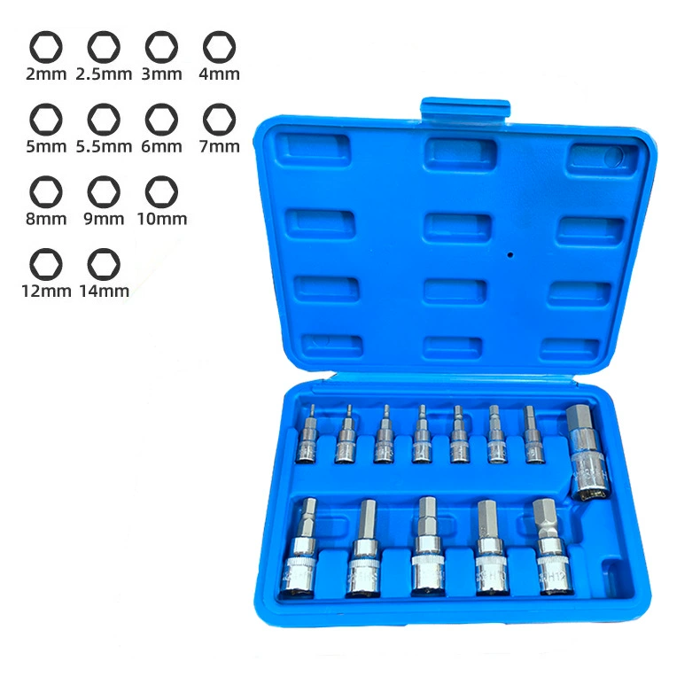 Набор из 13 пресс-гильзов отвертка для ремонта автомобилей H2-14 торцевой ключ из хромованадиевой стали