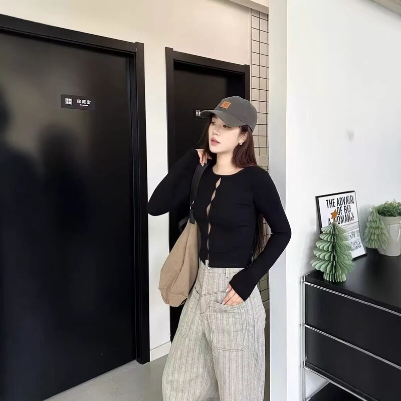 Cross-Border 26 Autumn Al Hollow-Out Ribbed Knit Long Sleeve Women's Top Yoga Sports Casual Slim Fit Base Shirt Cross-Border 26 Autumn Al Hollow-Out Ribbed Knit Long Sleeve Women's Top Yoga Sports Casual Slim Fit Base Shirt